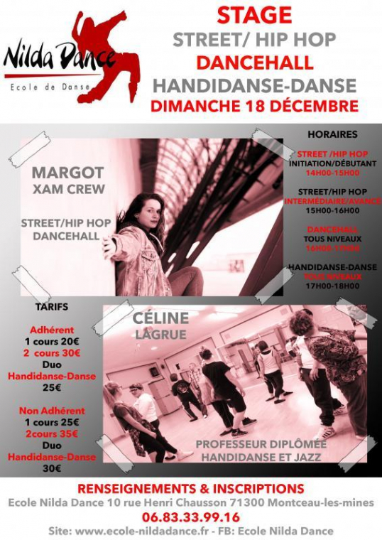 Stage Hio Hop/Street/Dancehall - Handidanse/Danse, Montceau-les-Mines, Centre de Danse Nilda Dance