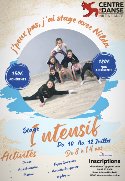 Stage intensif à Montceau-les-Mines, Montceau-les-Mines, Centre de Danse Nilda Dance