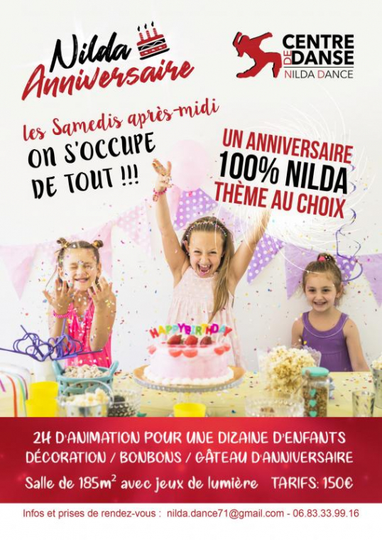 Organisation d'anniversaire, Montceau-les-Mines, Centre de Danse Nilda Dance